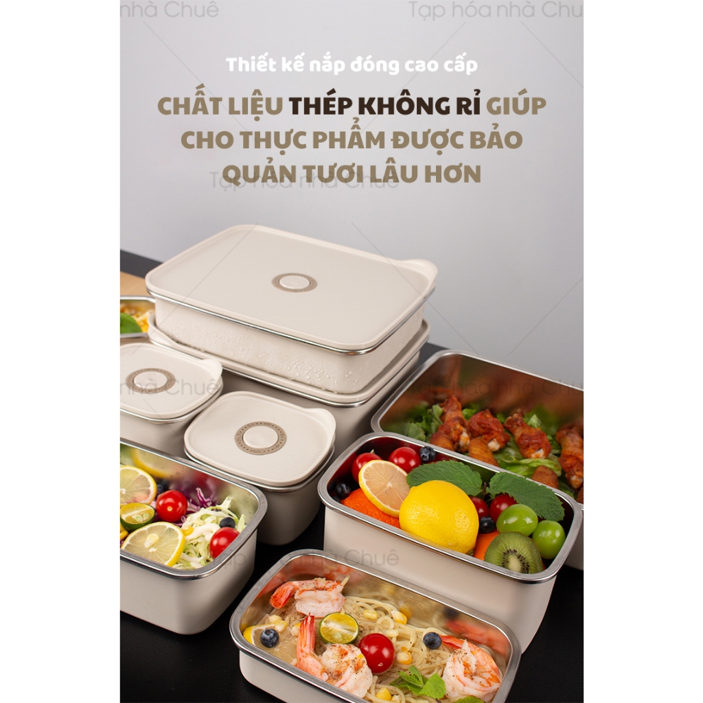 [Chính hãng] [Có bảo hành] [Có sẵn] HỘP BẢO QUẢN THỰC PHẨM INOX KÍN KHÍ