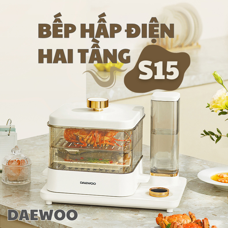 [Chính hãng] [Có bảo hành] [Có sẵn] BẾP HẤP ĐIỆN HAI TÂNG DAEWOO S15