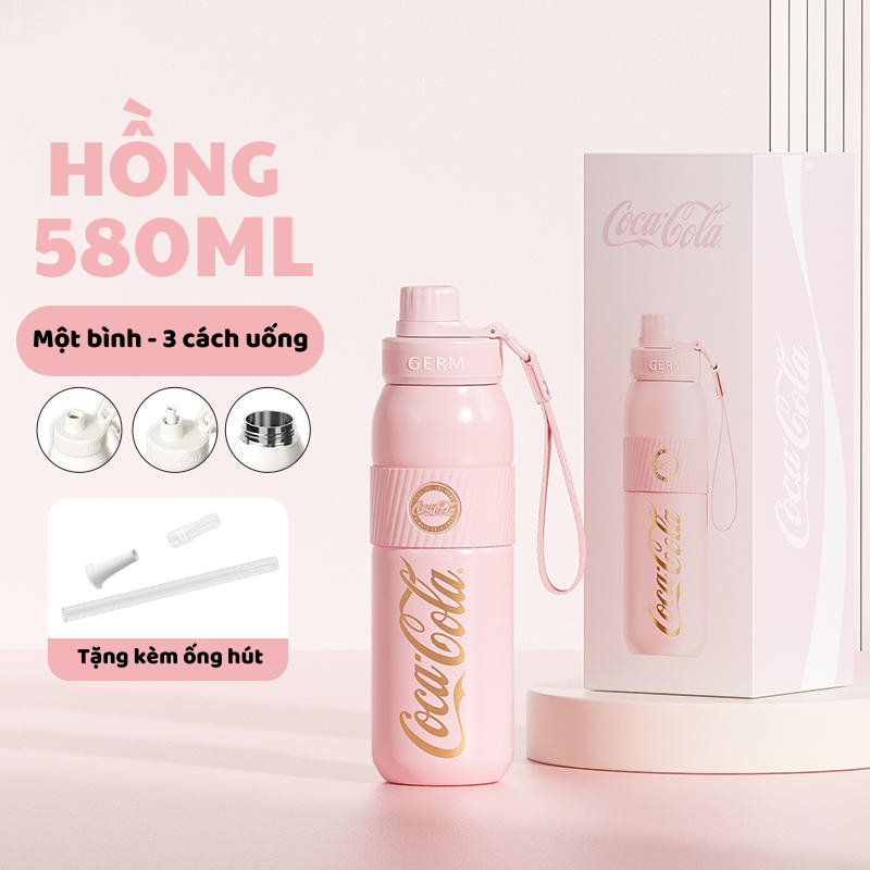 [Có sẵn] [Ảnh thật] [Chính hãng] BÌNH GIỮ NHIỆT THỂ THAO CAO CẤP BÌNH NƯỚC ĐI HỌC KÈM ỐNG HÚT GERM 580ML
