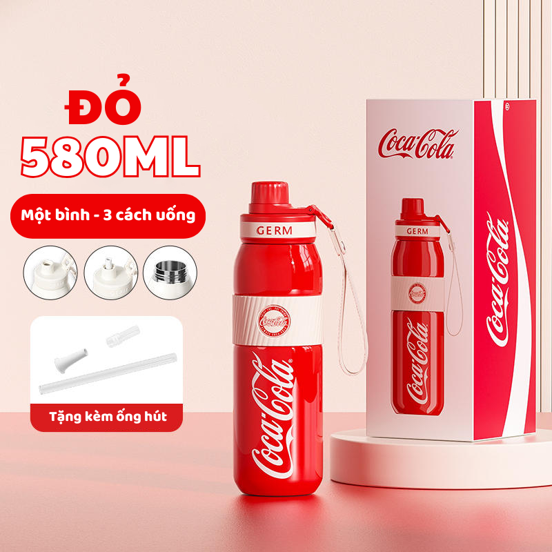 [Có sẵn] [Ảnh thật] [Chính hãng] BÌNH GIỮ NHIỆT THỂ THAO CAO CẤP BÌNH NƯỚC ĐI HỌC KÈM ỐNG HÚT GERM 580ML
