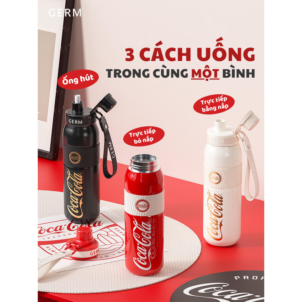 [Có sẵn] [Ảnh thật] [Chính hãng] BÌNH GIỮ NHIỆT THỂ THAO CAO CẤP BÌNH NƯỚC ĐI HỌC KÈM ỐNG HÚT GERM 580ML