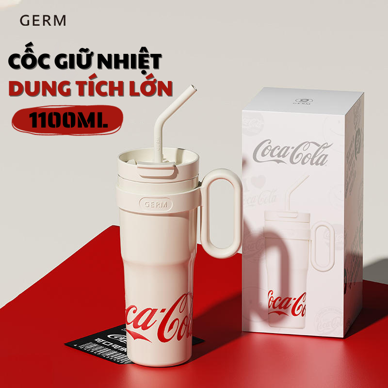 [Có sẵn] [Ảnh thật] [Chính hãng] CỐC GIỮ NHIỆT DUNG TÍCH LỚN CAO CẤP CÓ ỐNG HÚT QUAI CẦM GERM COCACOLA