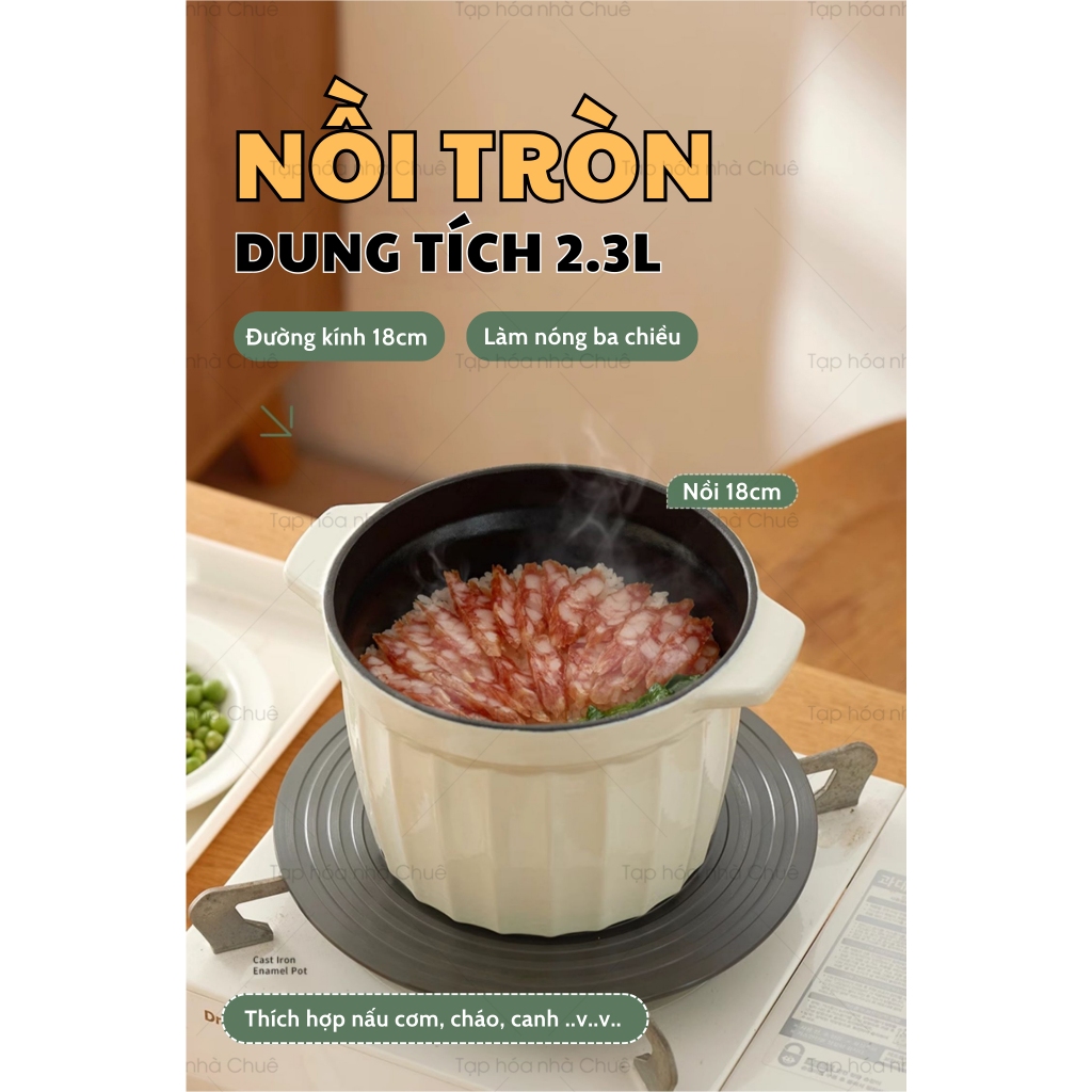 [Có sẵn] [Ảnh thật] [Chính hãng] NỒI GANG MEN SỨ CAO CẤP KIMSCOOK
