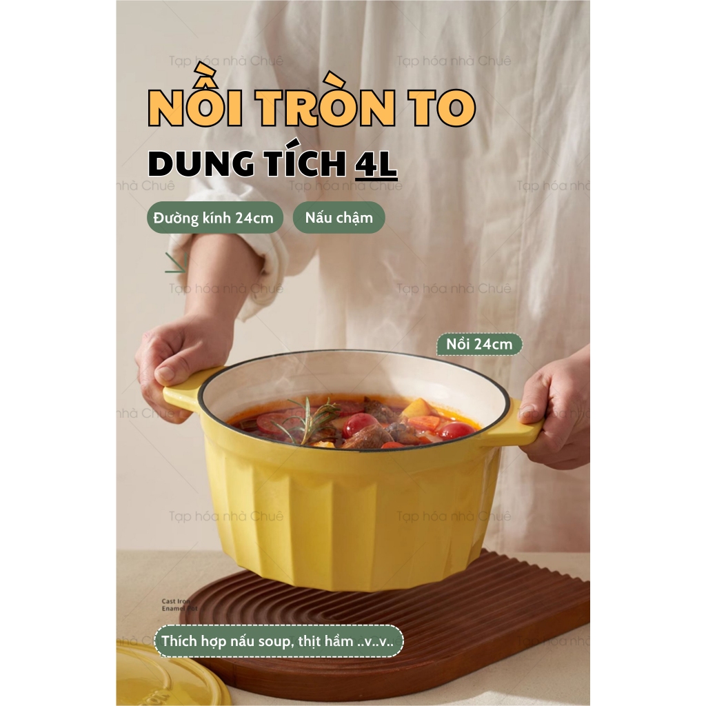 [Có sẵn] [Ảnh thật] [Chính hãng] NỒI GANG MEN SỨ CAO CẤP KIMSCOOK