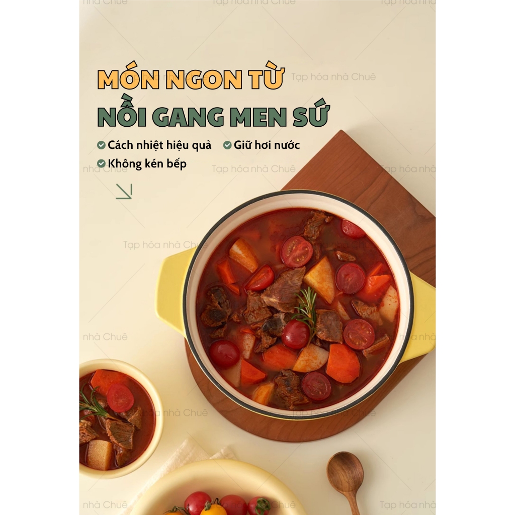 [Có sẵn] [Ảnh thật] [Chính hãng] NỒI GANG MEN SỨ CAO CẤP KIMSCOOK