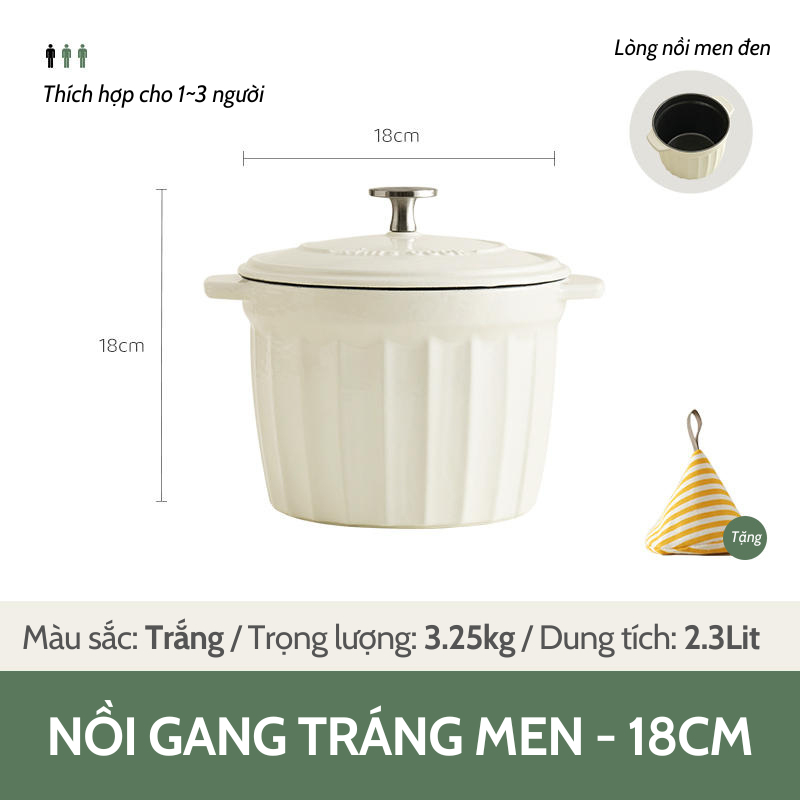 [Có sẵn] [Ảnh thật] [Chính hãng] NỒI GANG MEN SỨ CAO CẤP KIMSCOOK