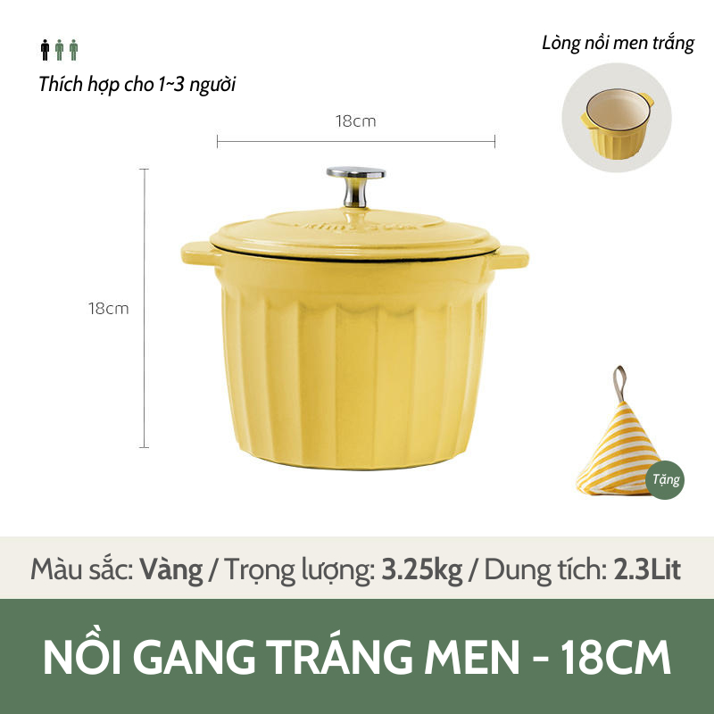 [Có sẵn] [Ảnh thật] [Chính hãng] NỒI GANG MEN SỨ CAO CẤP KIMSCOOK