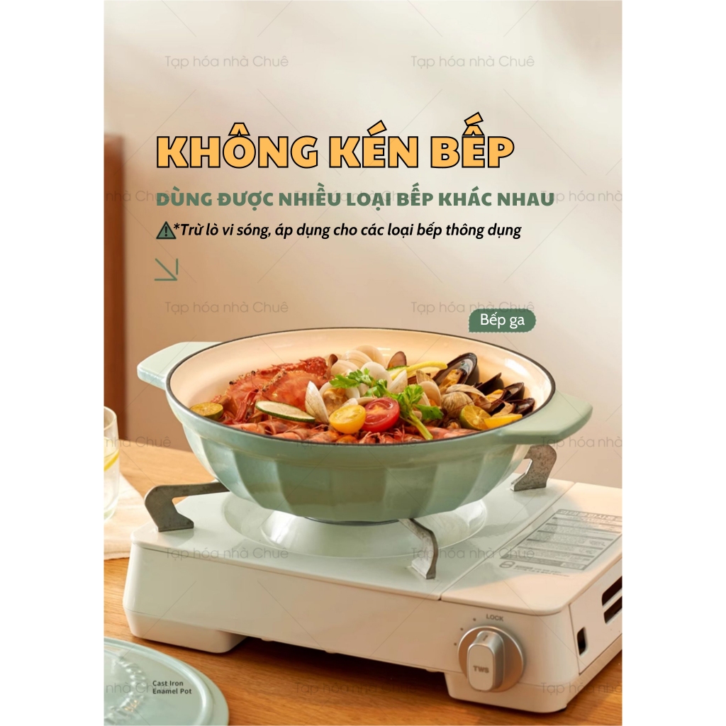 [Có sẵn] [Ảnh thật] [Chính hãng] NỒI GANG MEN SỨ CAO CẤP KIMSCOOK