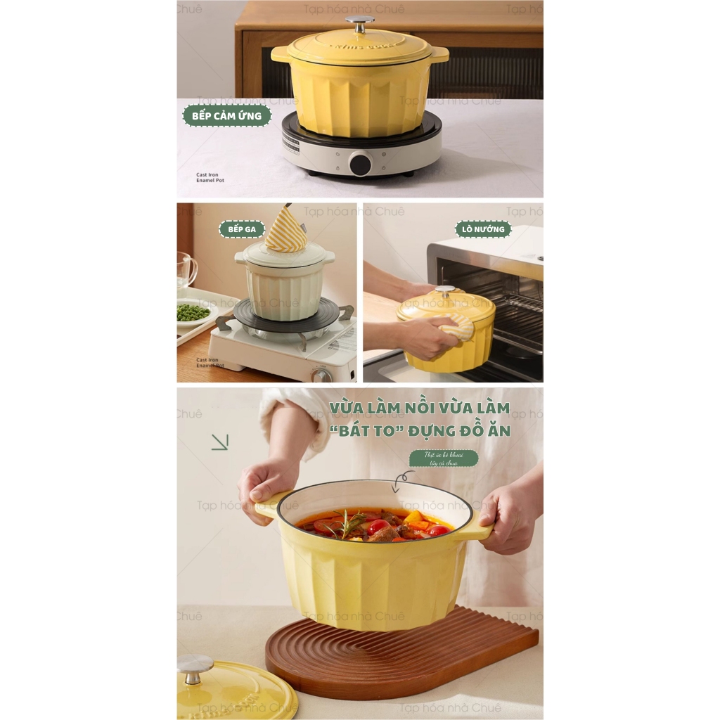 [Có sẵn] [Ảnh thật] [Chính hãng] NỒI GANG MEN SỨ CAO CẤP KIMSCOOK