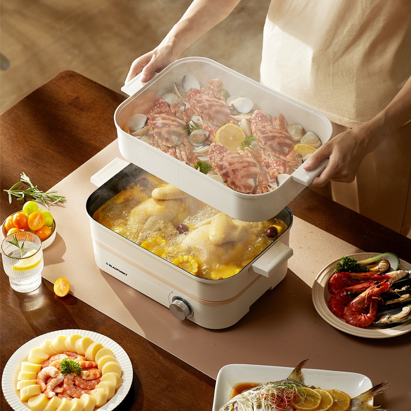 [Có sẵn] [Ảnh thật] [Chính hãng] NỒI LẨU HẤP ĐA NĂNG UYÊN ƯƠNG 2 NGĂN 5L BLAUPUNKT