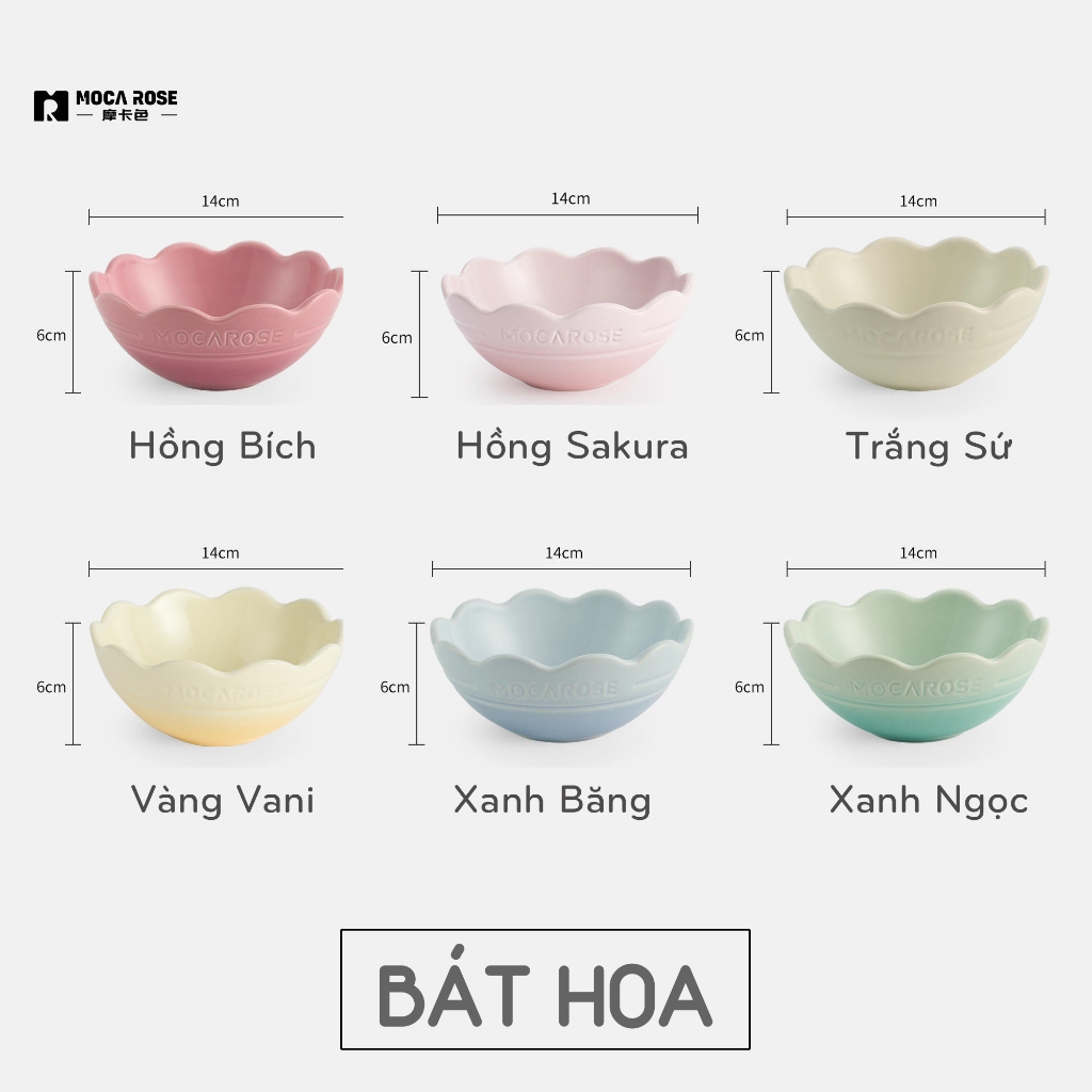 BÁT ĐĨA THẠCH SỨ TRÁNG MEN CAO CẤP MOCAROSE ( LẺ )