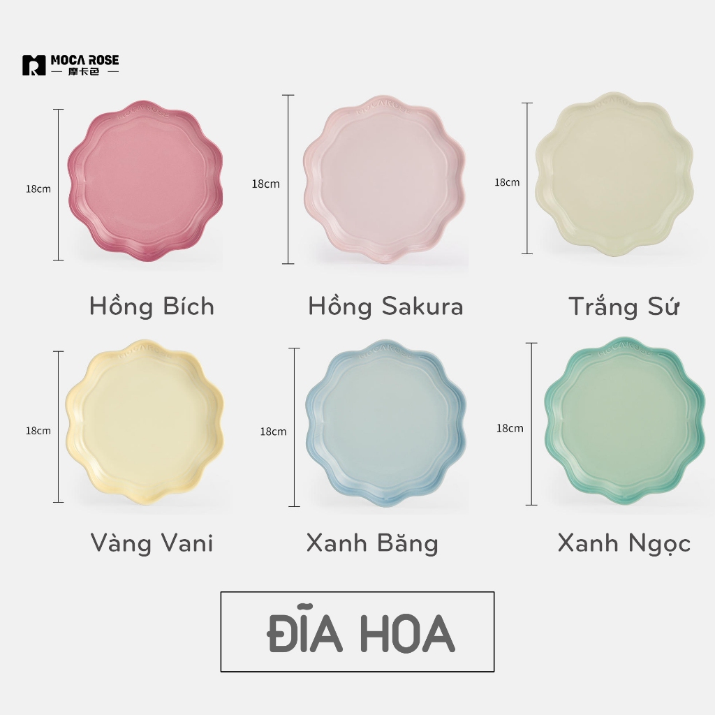 BÁT ĐĨA THẠCH SỨ TRÁNG MEN CAO CẤP MOCAROSE ( LẺ )