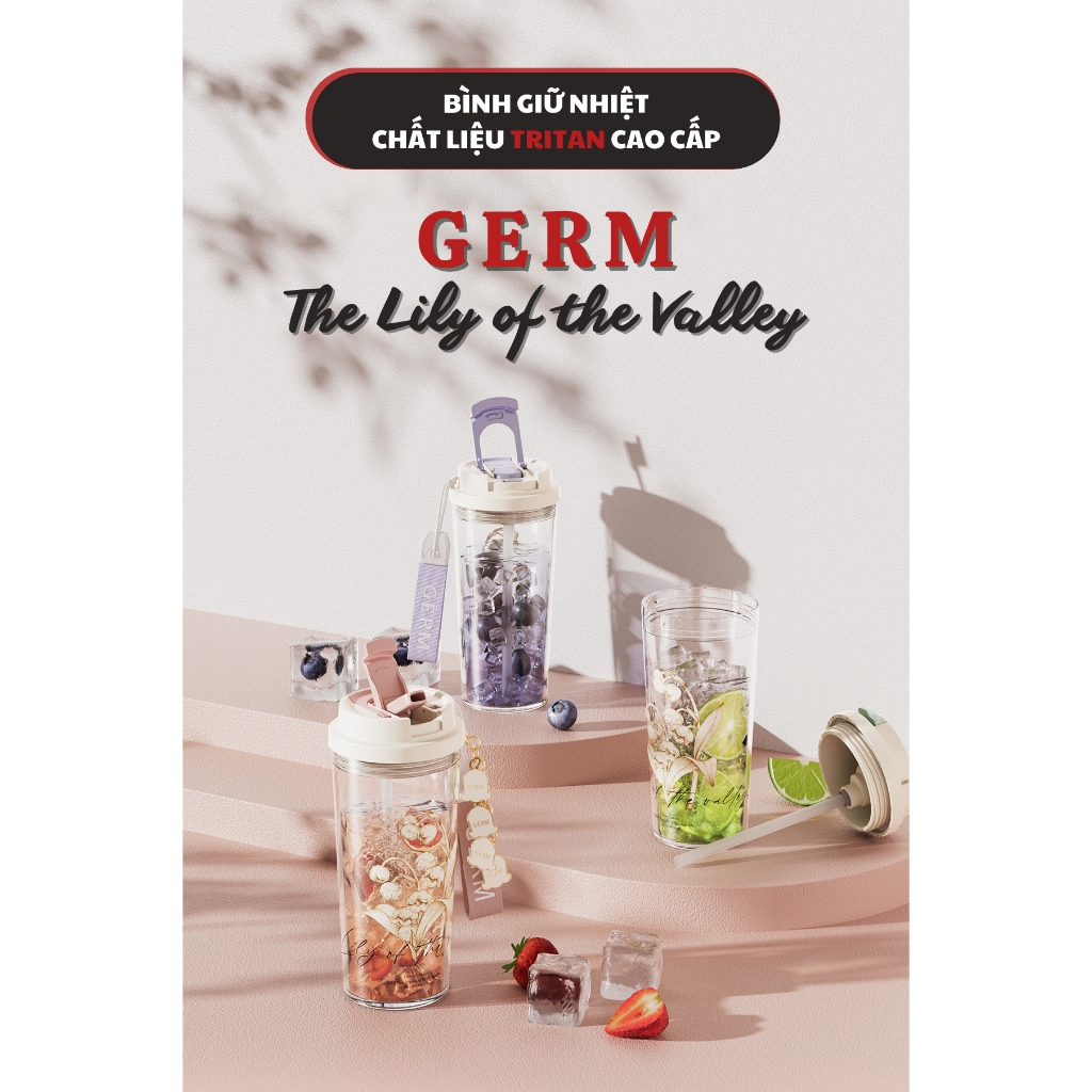 CỐC UỐNG NƯỚC CÁ NHÂN CAO CẤP TRITAN AN TOÀN CHỊU NHIỆT GERM