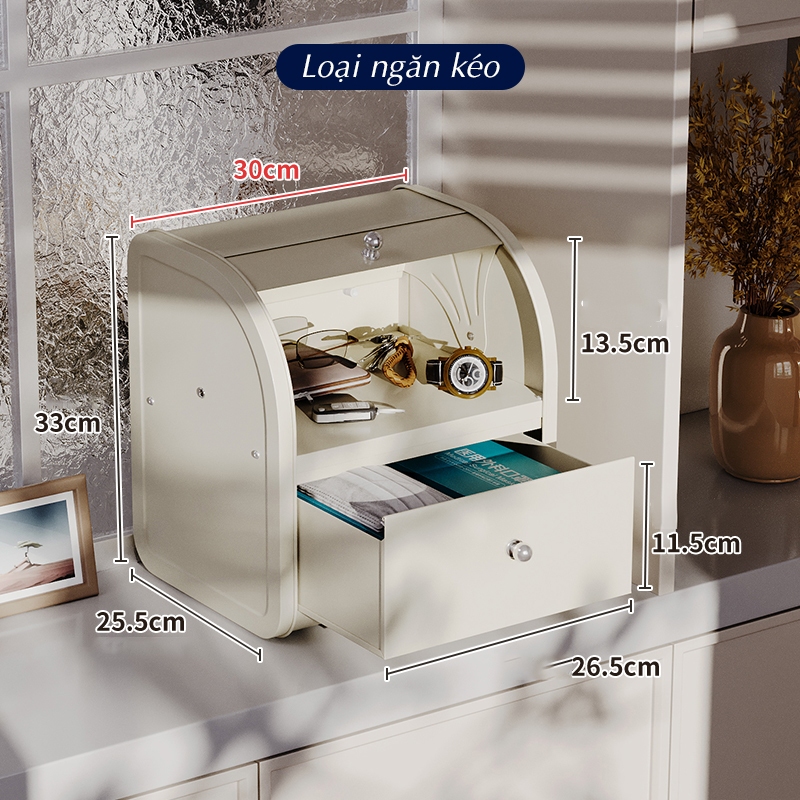 Hộp đựng đồ tiền sảnh hộp sắt đựng đồ decor cao cấp BAKERY