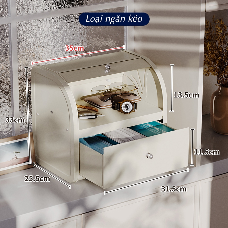 Hộp đựng đồ tiền sảnh hộp sắt đựng đồ decor cao cấp BAKERY