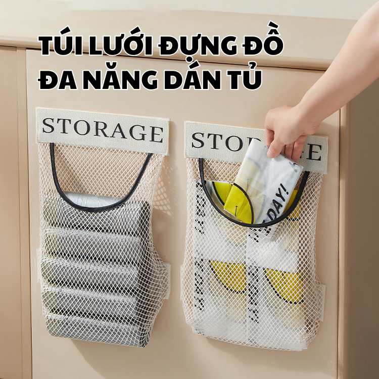 TÚI LƯỚI ĐỰNG ĐỒ ĐA NĂNG DÁN TỦ FGODA