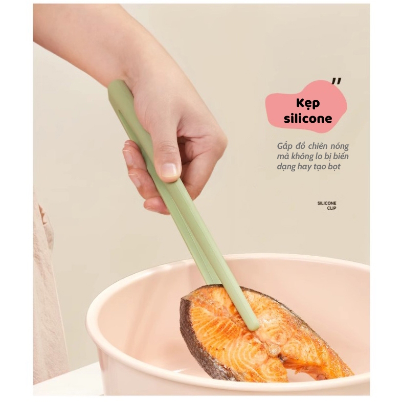 SET DỤNG CỤ BẾP SILICONE CHỊU NHIỆT CAO CẤP KÈM GIÁ TREO TỪ TÍNH 4 MÓN