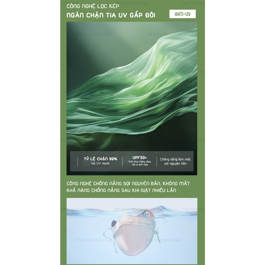 KHẨU TRANG CHỐNG NẮNG CAO CẤP KHÁNG UV UPF50+ BENEUNDER SS2024