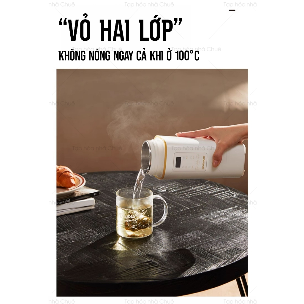 [Chính hãng] [Ảnh thật] [Có sẵn] CỐC ĐUN NƯỚC CẦM TAY 450ML DAEWOO