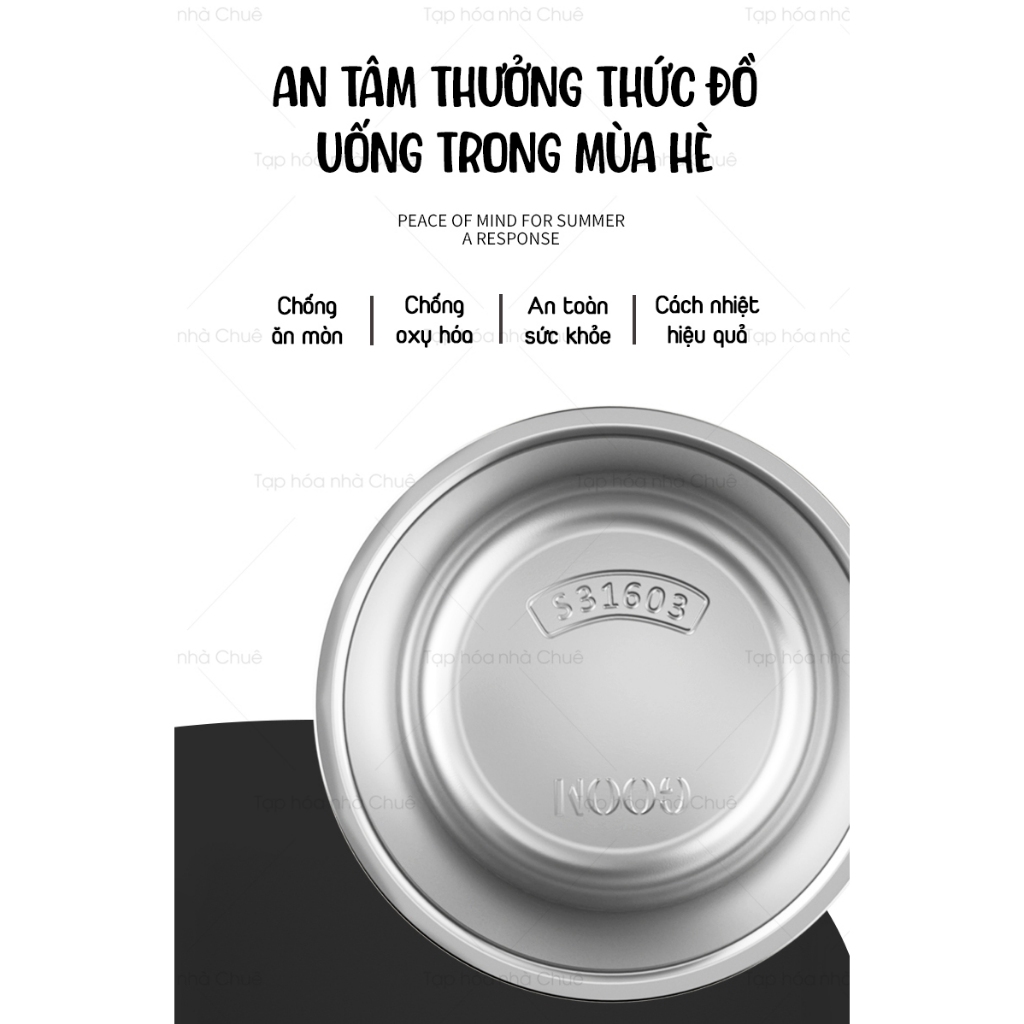 CỐC GIỮ NHIỆT CÓ QUAI CẦM TÍCH HỢP ỐNG LỌC TRÀ LÕI THÉP KHÔNG GỈ 316L CAO CẤP GOOM