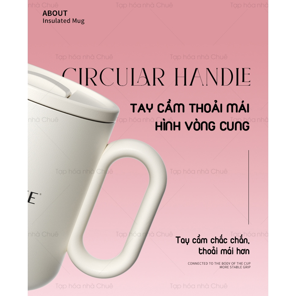 CỐC GIỮ NHIỆT CÓ QUAI CẦM TÍCH HỢP ỐNG LỌC TRÀ LÕI THÉP KHÔNG GỈ 316L CAO CẤP GOOM