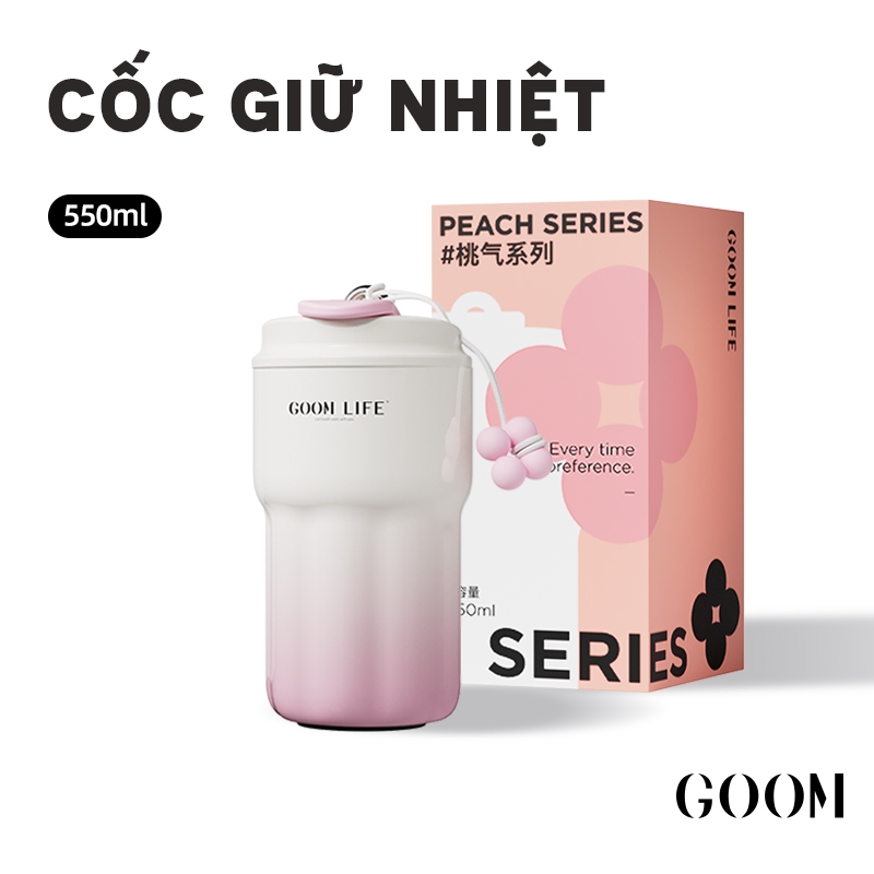 CỐC GIỮ NHIỆT KÈM ỐNG HÚT THÉP KHÔNG GỈ 316L CAO CẤP GOOM