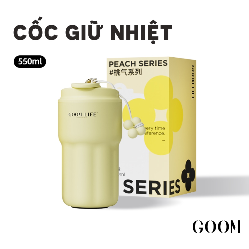 CỐC GIỮ NHIỆT KÈM ỐNG HÚT THÉP KHÔNG GỈ 316L CAO CẤP GOOM