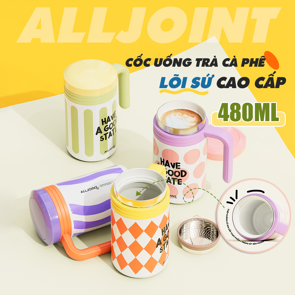CỐC GIỮ NHIỆT CÓ QUAI LÕI SỨ LỌC TRÀ ALLJOINT