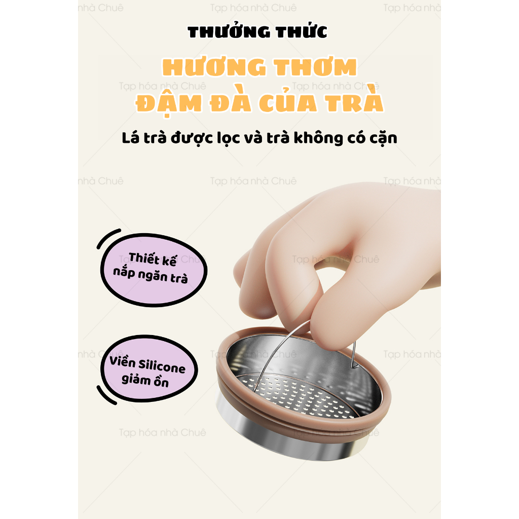 CỐC GIỮ NHIỆT CÓ QUAI LÕI SỨ LỌC TRÀ ALLJOINT