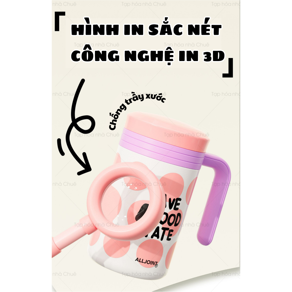 CỐC GIỮ NHIỆT CÓ QUAI LÕI SỨ LỌC TRÀ ALLJOINT