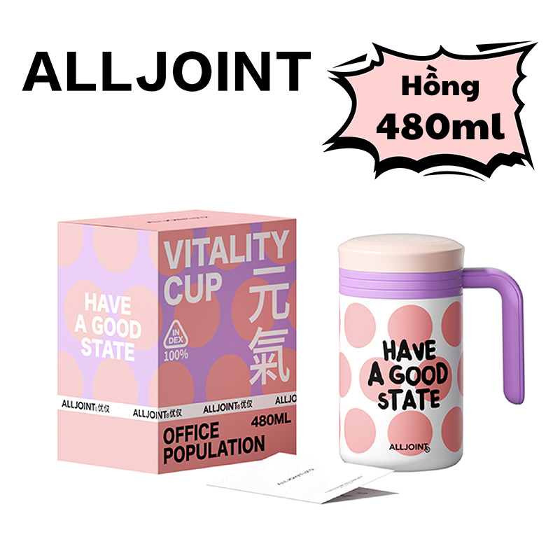 CỐC GIỮ NHIỆT CÓ QUAI LÕI SỨ LỌC TRÀ ALLJOINT