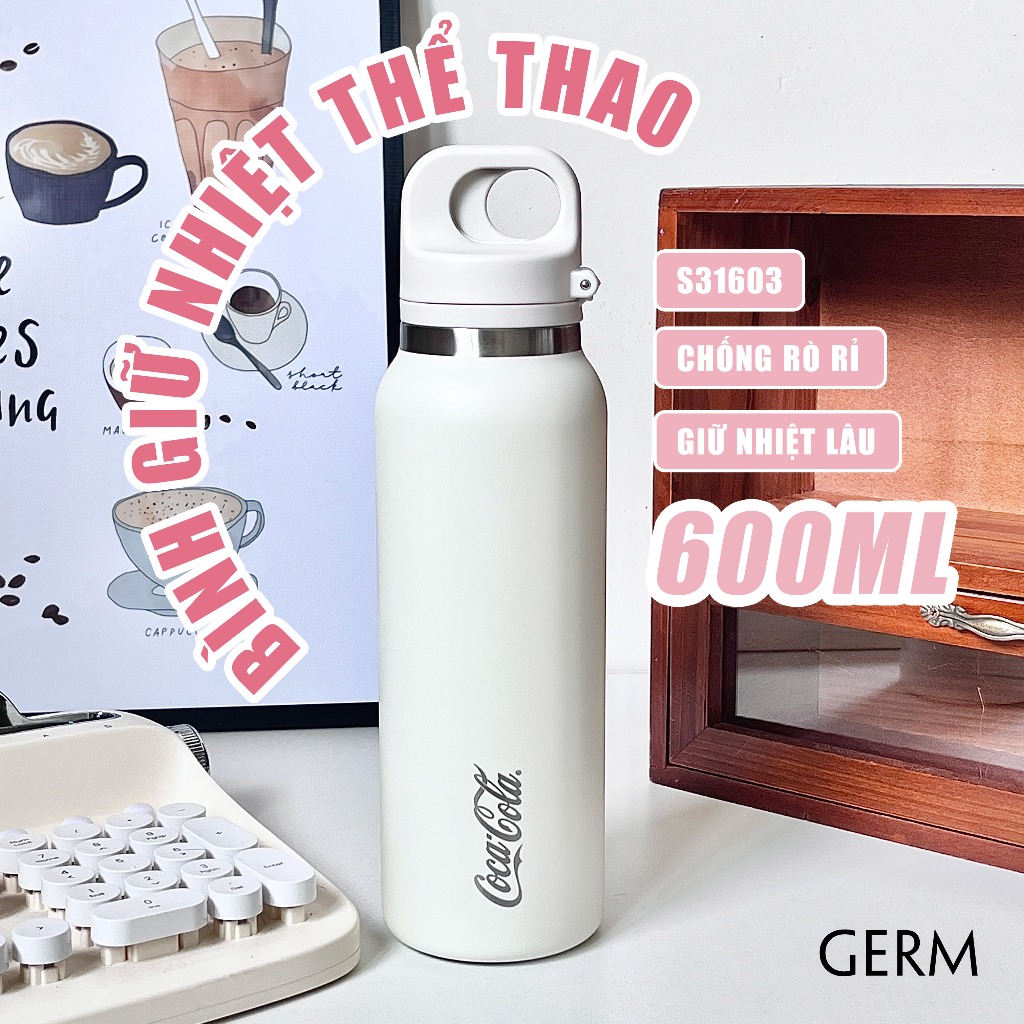 BÌNH GIỮ NHIỆT THỂ THAO NẮP LẬT LÕI THÉP KHÔNG GỈ S31603 CAO CẤP CHÍNH HÃNG GERM