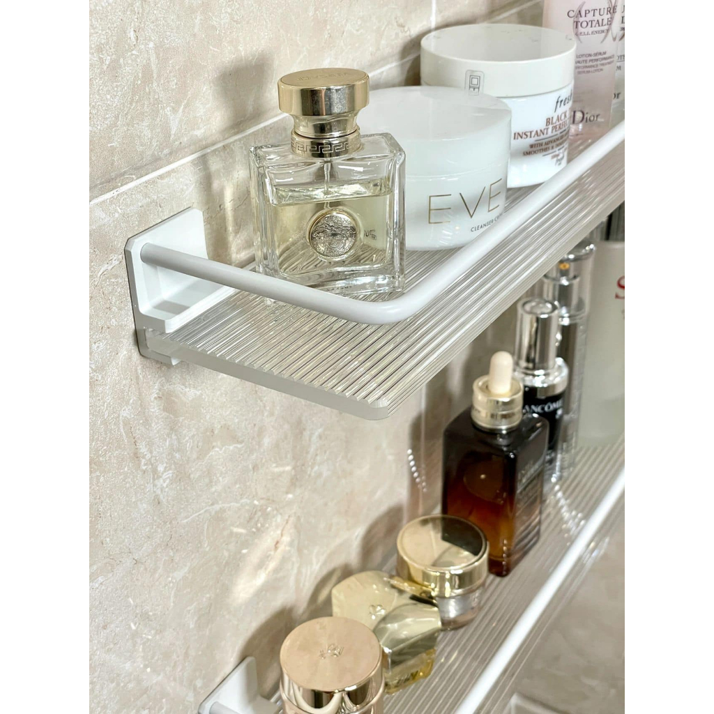 KỆ PHÒNG TẮM KỆ ĐỂ ĐỒ MICA SÓNG CAO CẤP DÁN TƯỜNG KHÔNG KHOAN VÍT