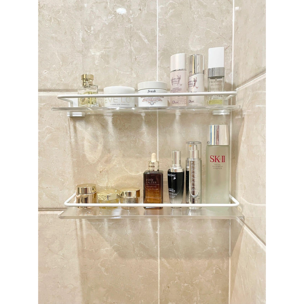 KỆ PHÒNG TẮM KỆ ĐỂ ĐỒ MICA SÓNG CAO CẤP DÁN TƯỜNG KHÔNG KHOAN VÍT