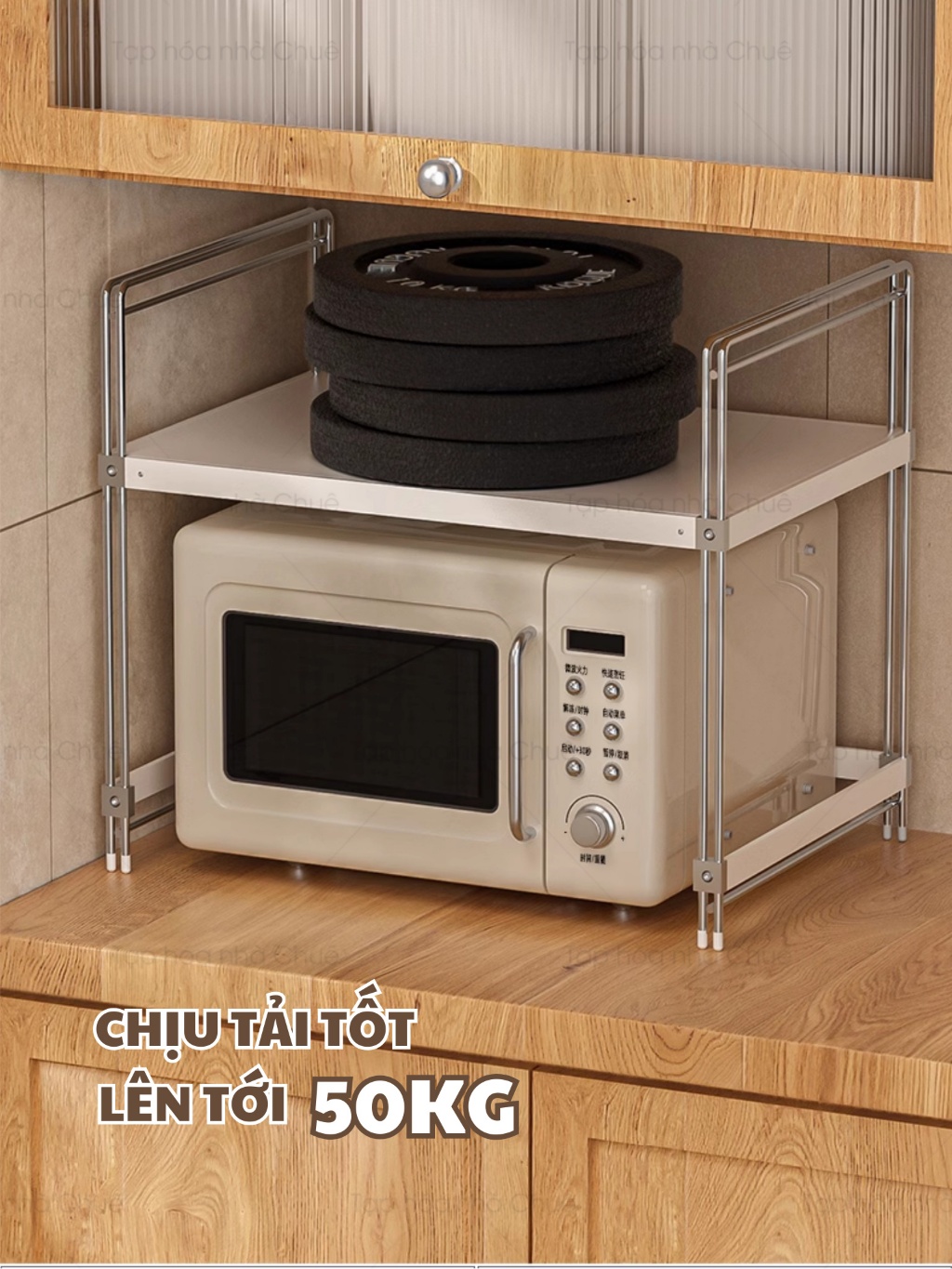 [iKEDE] KỆ BẾP ĐA NĂNG ĐỂ BÀN KHUNG THÉP KHÔNG GỈ NGUYÊN KHỐI CHẮC CHẮN ĐIỀU CHỈNH ĐƯỢC NGĂN LINH HOẠT