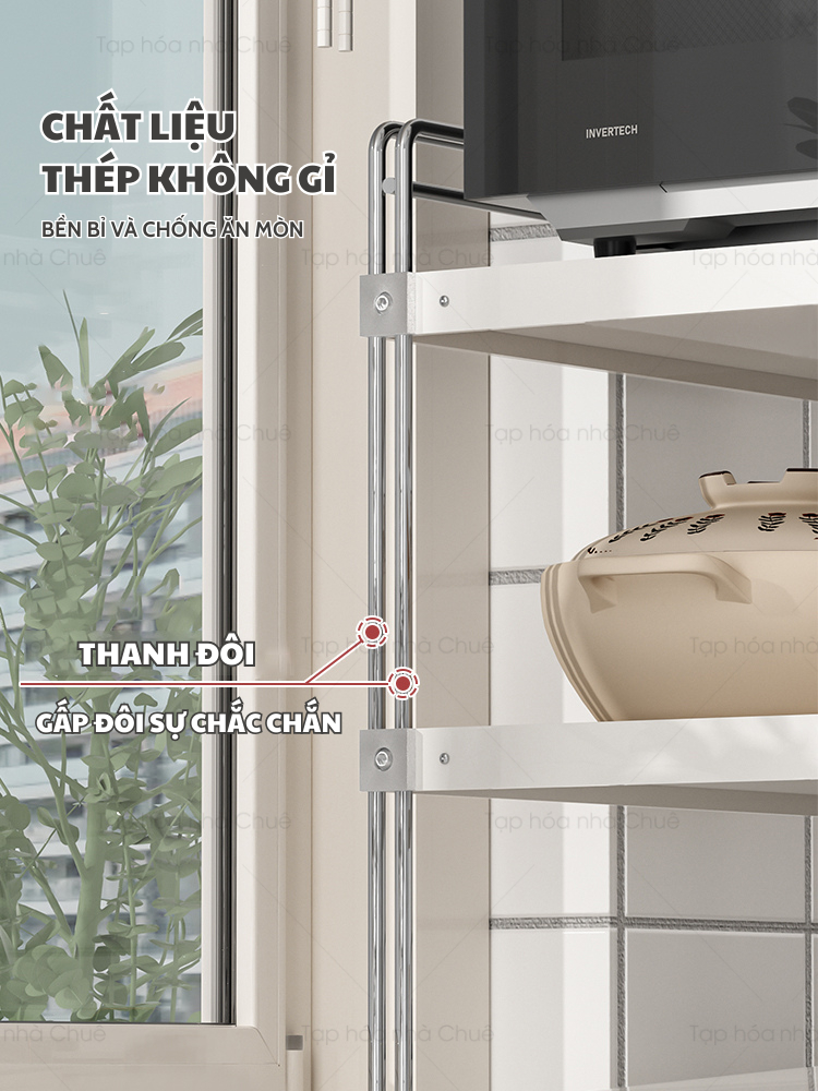 [iKEDE] KỆ BẾP INOX CAO CẤP KỆ CAO TẦNG CÓ BÁNH XE NÂNG HẠ TÙY Ý LINH HOẠT CÁC NGĂN CHIA TIỆN LỢI