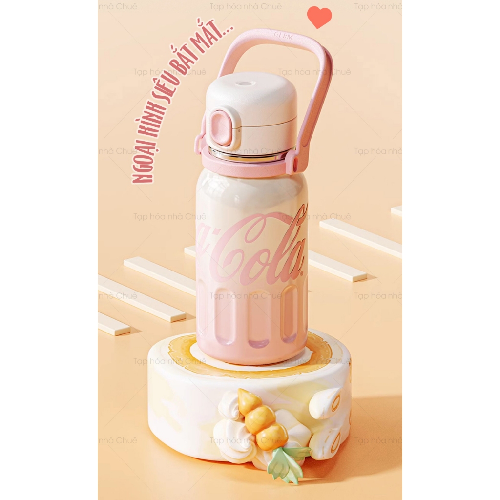 BÌNH GIỮ NHIỆT CAO CẤP INOX316L GIỮ NHIỆT 24H CHÍNH HÃNG GERM x COCACOLA KÈM ỐNG HÚT HỘP NGÂM TRÀ 850ML