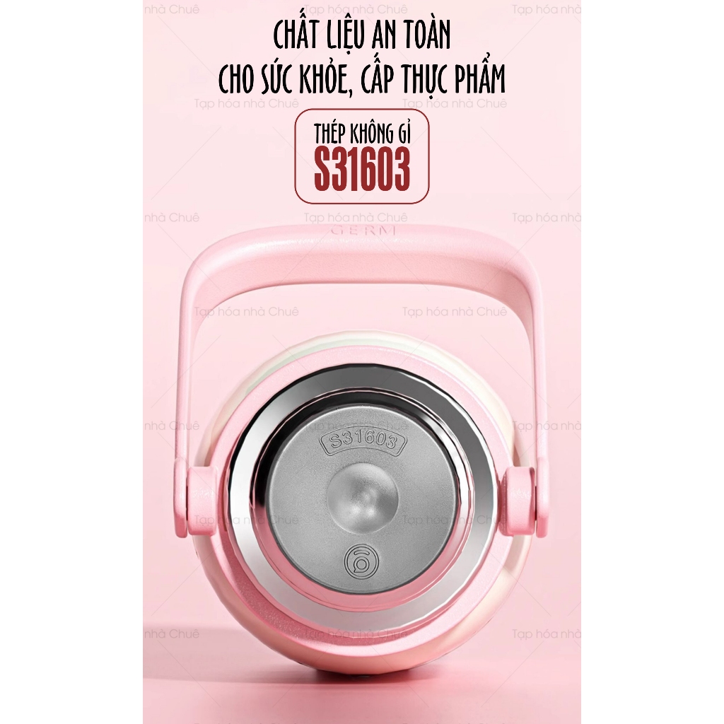 BÌNH GIỮ NHIỆT CAO CẤP INOX316L GIỮ NHIỆT 24H CHÍNH HÃNG GERM x COCACOLA KÈM ỐNG HÚT HỘP NGÂM TRÀ 850ML