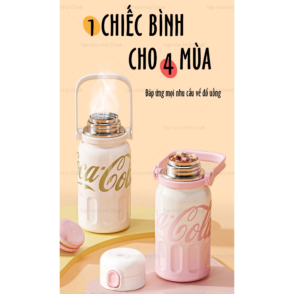BÌNH GIỮ NHIỆT CAO CẤP INOX316L GIỮ NHIỆT 24H CHÍNH HÃNG GERM x COCACOLA KÈM ỐNG HÚT HỘP NGÂM TRÀ 850ML