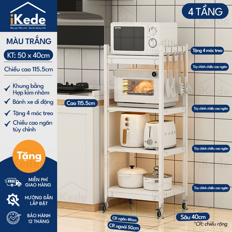 [L40/LD40] KỆ TỦ BẾP ĐA NĂNG DI ĐỘNG HỢP KIM NHÔM SPACEALUMINM CAO CẤP - MÀU ĐEN