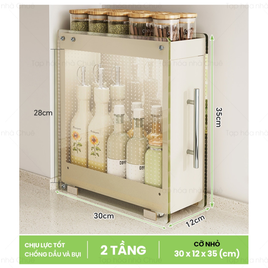 TỦ GIA VỊ VÁCH KÍNH DI ĐỘNG SIÊU MỎNG