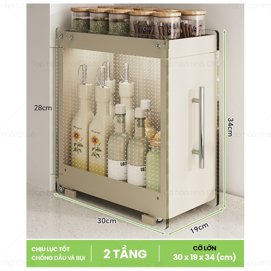 TỦ GIA VỊ VÁCH KÍNH DI ĐỘNG SIÊU MỎNG