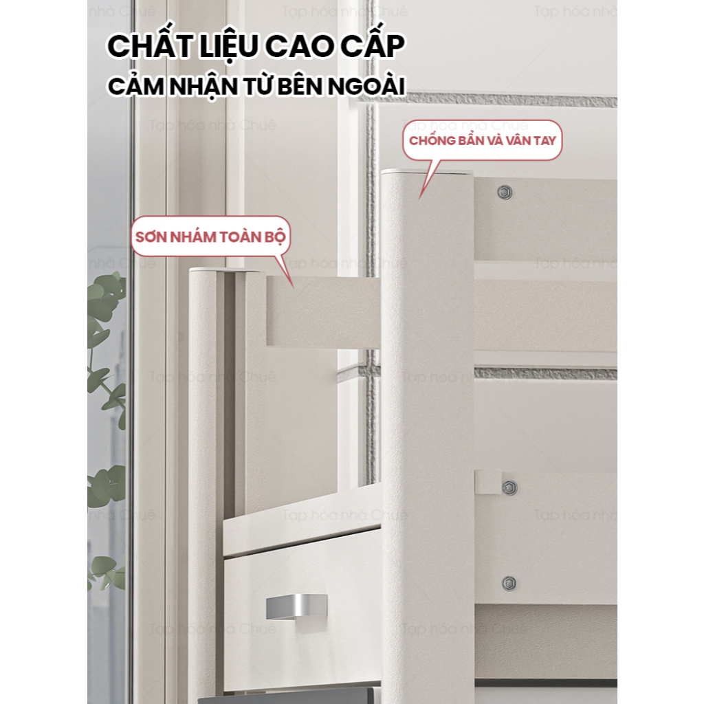 KỆ LÒ NƯỚNG KỆ BẾP ĐA NĂNG CÓ NGĂN KÉO LƯU TRỮ CHIỀU CAO TÙY CHỈNH LINH HOẠT KỆ BẾP 2 TẦNG Trắng-3T-R50 Sâu 40cm