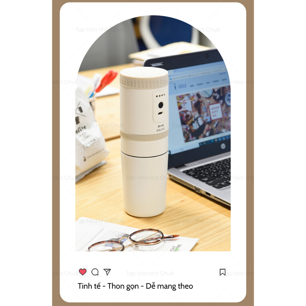 MÁY XAY VÀ PHA CÀ PHÊ CẦM TAY 3 IN 1 TIỆN LỢI THÔNG MINH BRUNO