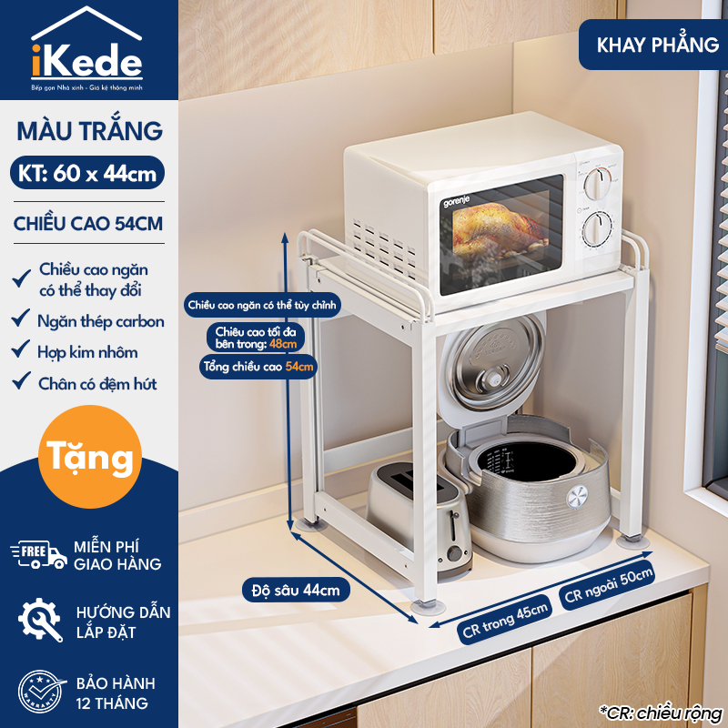 [iKEDE] KỆ ĐỂ NỒI CƠM ĐIỆN, LÒ VIBA 2 TẦNG KHAY TRƯỢT, NGĂN KÉO CAO CẤP KỆ BẾP THÔNG MINH
