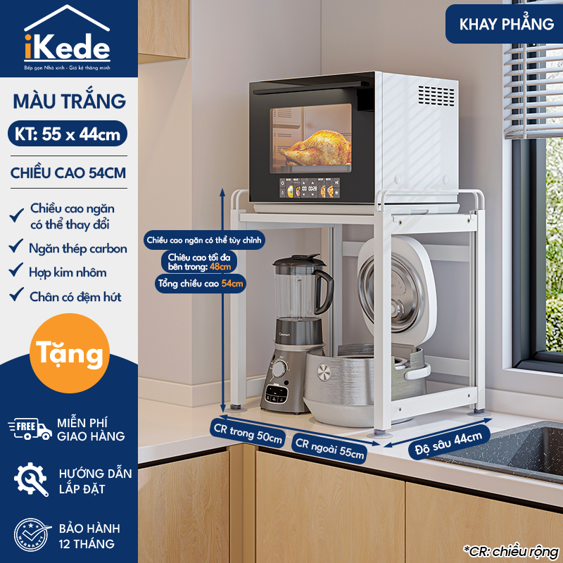 [iKEDE] KỆ ĐỂ NỒI CƠM ĐIỆN, LÒ VIBA 2 TẦNG KHAY TRƯỢT, NGĂN KÉO CAO CẤP KỆ BẾP THÔNG MINH
