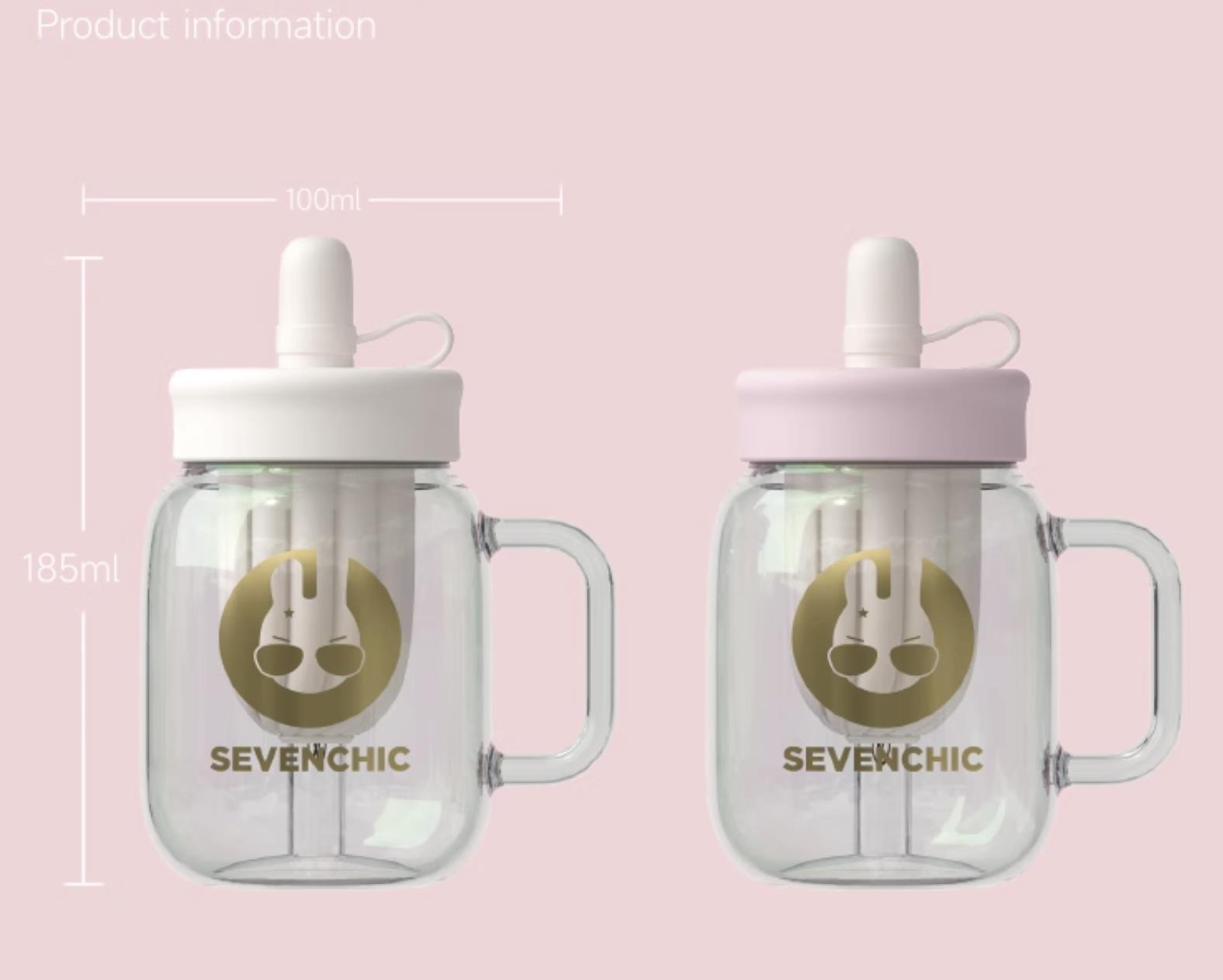 CỐC TRÀ THÙY TINH CHỊU NHIỆT KÈM ỐNG HÚT SEVENCHIC