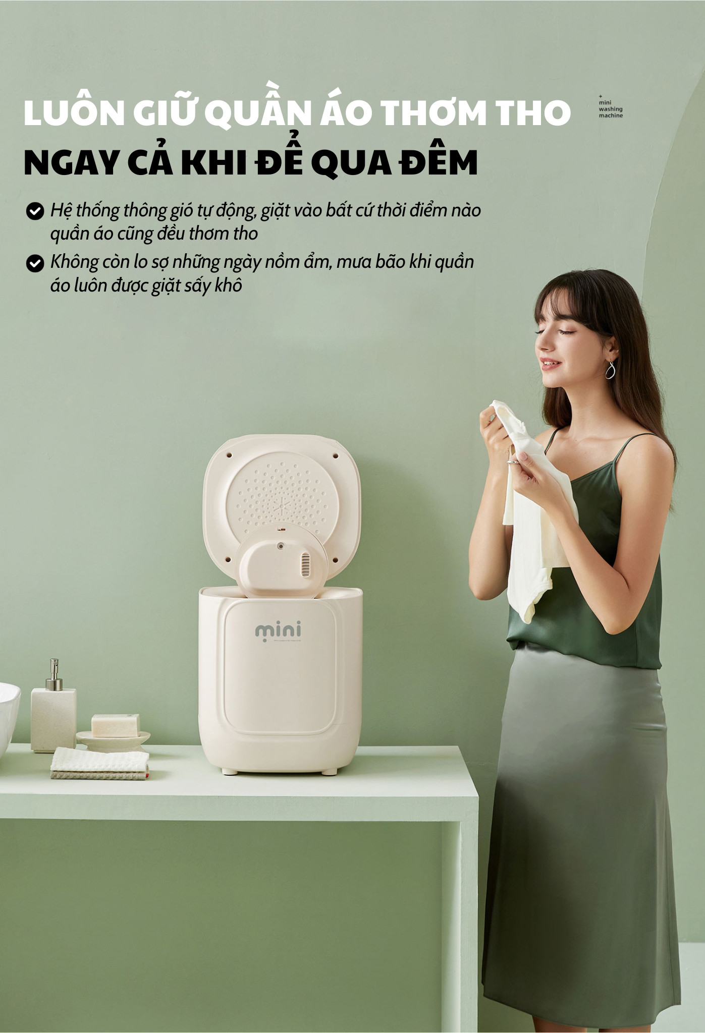 MÁY GIẶT ĐỒ LÓT MINI TỰ ĐỘNG GIẶT XẢ SẤY KHÔ GIẶT NƯỚC NÓNG KHỬ KHUẨN DAEWOO 7L