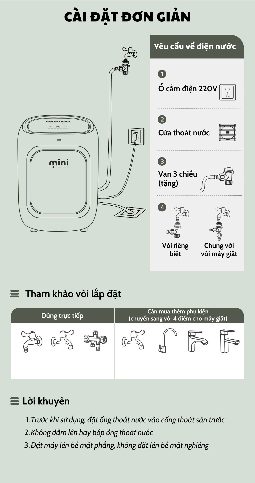 MÁY GIẶT ĐỒ LÓT MINI TỰ ĐỘNG GIẶT XẢ SẤY KHÔ GIẶT NƯỚC NÓNG KHỬ KHUẨN DAEWOO 7L