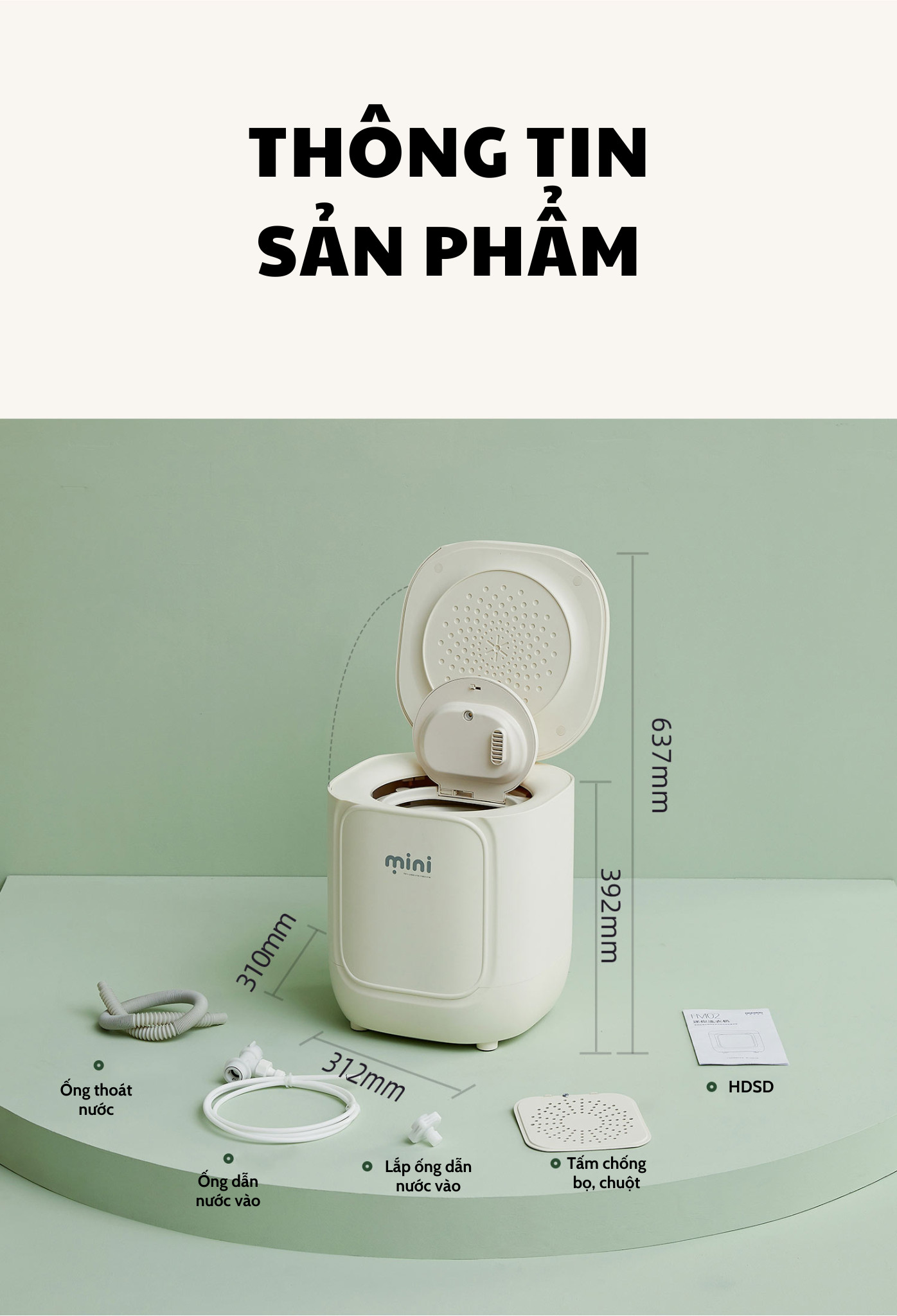 MÁY GIẶT ĐỒ LÓT MINI TỰ ĐỘNG GIẶT XẢ SẤY KHÔ GIẶT NƯỚC NÓNG KHỬ KHUẨN DAEWOO 7L